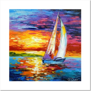 Sailboat in the sea Posters and Art